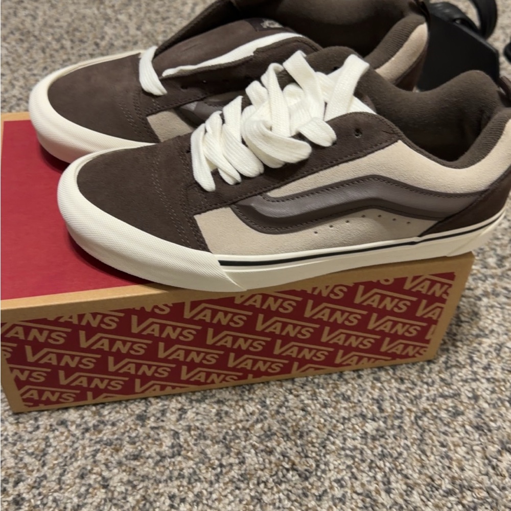 Vans Men's Brown and White Sneakers